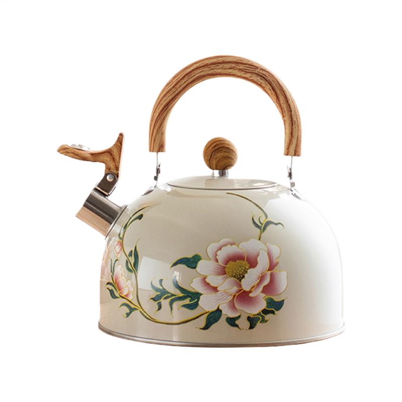 Kitchen Gadgets Vintage - Boiler Kettle Vintage Floral Enameled Teapot
