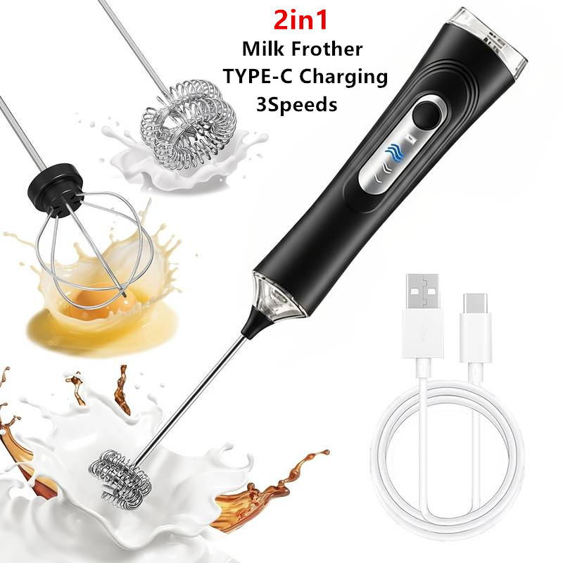 Kitchen Gadgets Must Have - Electric Milk Frother Foamer + Egg