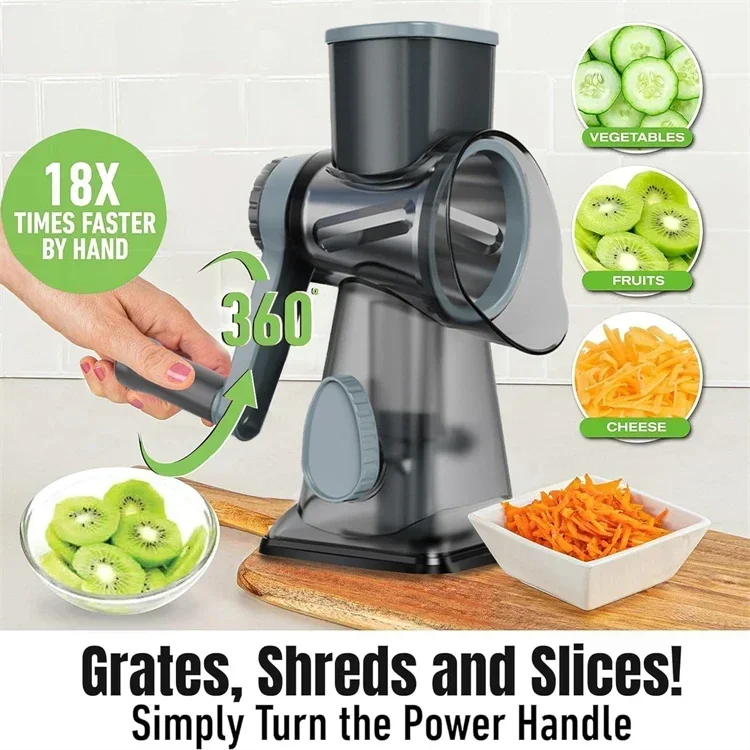 Cheese Grater Box - 2025 3-in-1 Rotary Cheese Grater Multifunctional