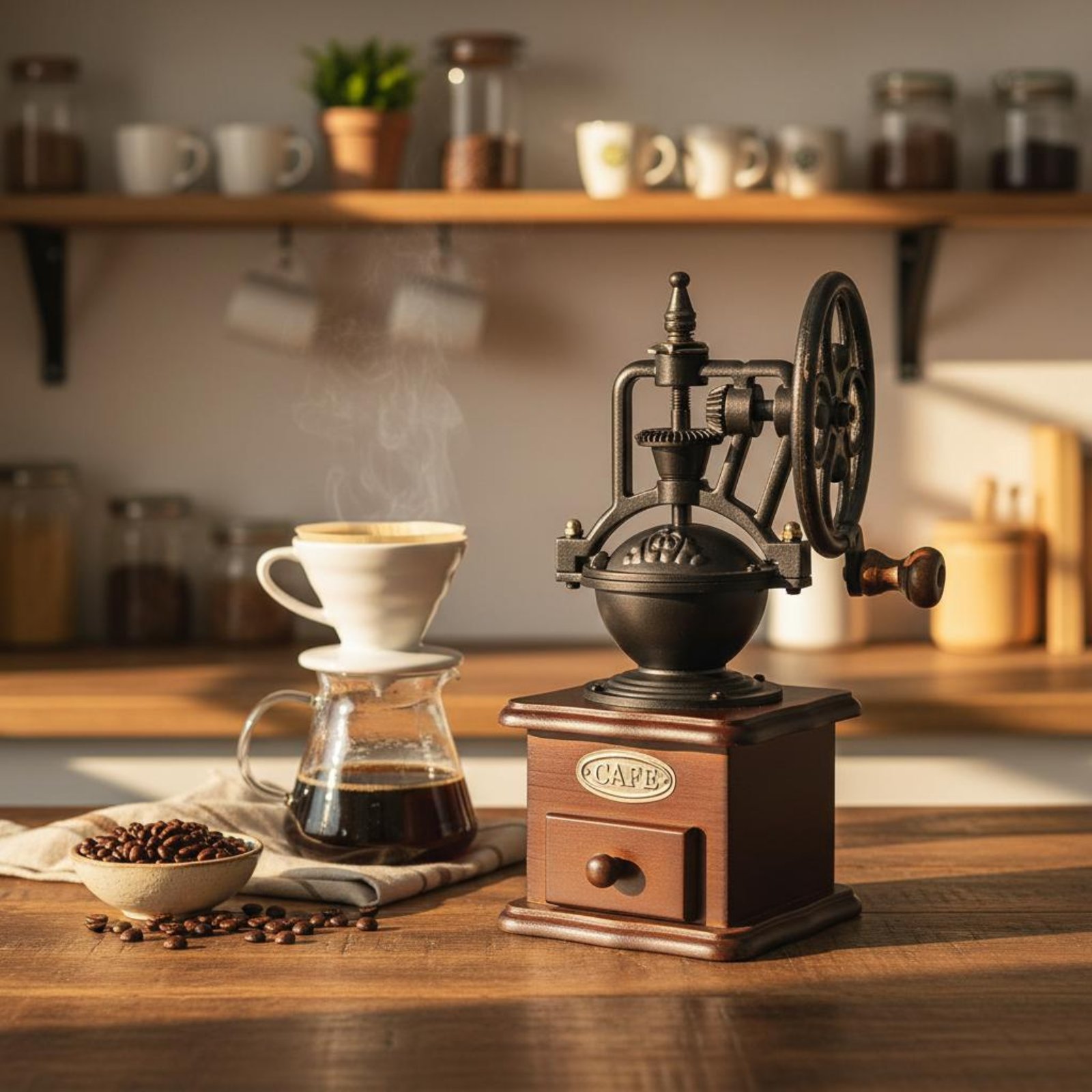 Manual Amusement Wheel Coffee  - đánh giá và giá Kitchen Gadgets Vintage