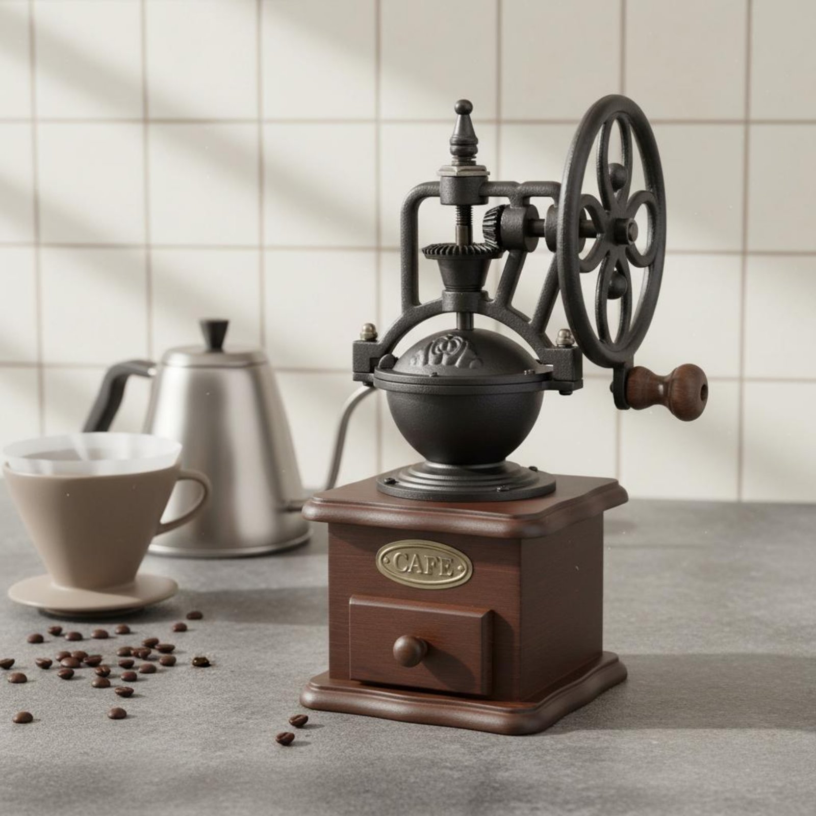 Manual Amusement Wheel Coffee  - đánh giá và giá Kitchen Gadgets Vintage