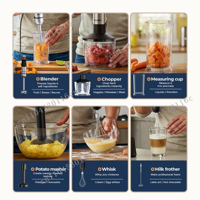 6-in-1  1200W Powerful Hand Bl - đánh giá và giá Immersion Blender Stick