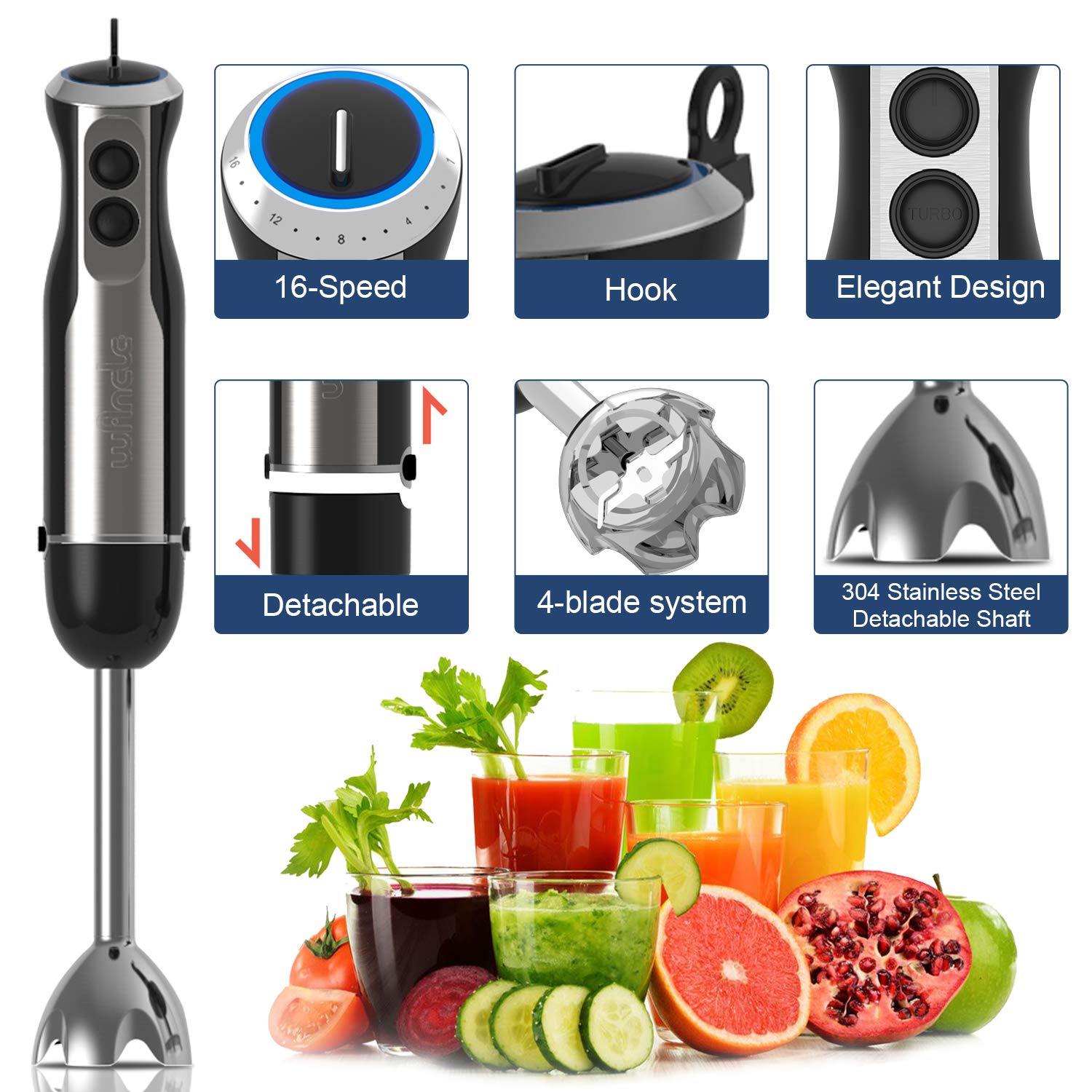 Wancle 1000W Immersion Hand Bl - đánh giá và giá Immersion Blender Stick